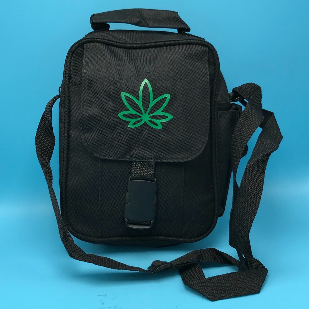 Marijuana Weed Pot Leaf Crossbody Carry Bag Travel Park Festival NWOT